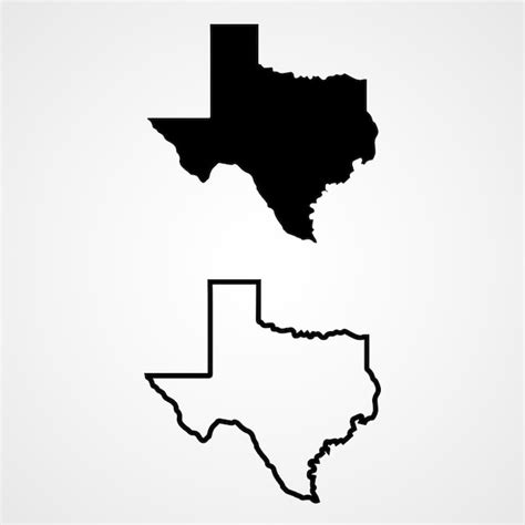 Premium Vector | Texas Map Outlines and Silhouette