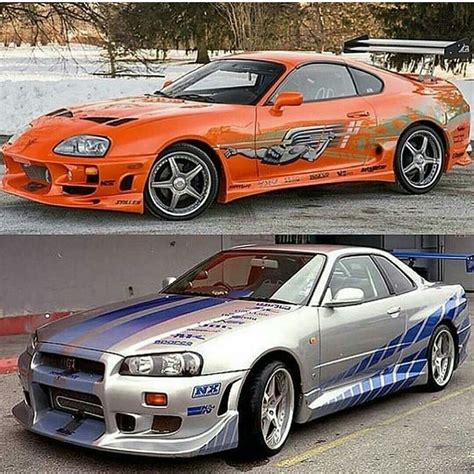 Paul Walker drove the Toyota Supra (top) and the Nissan Skyline GT-R ...