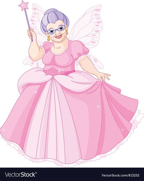 Smiling Fairy Godmother holding magic wand. Download a Free Preview or High Quality Adobe ...