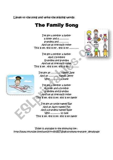 Family Song - ESL worksheet by zaynouba2010