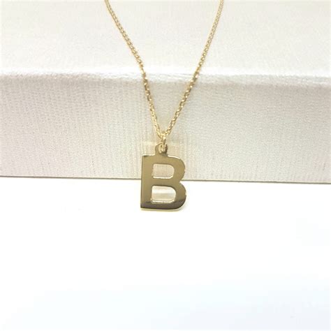 14K Real Solid Gold Initial Alphabet Letter Charm Pendant Necklace | Latika Jewelry