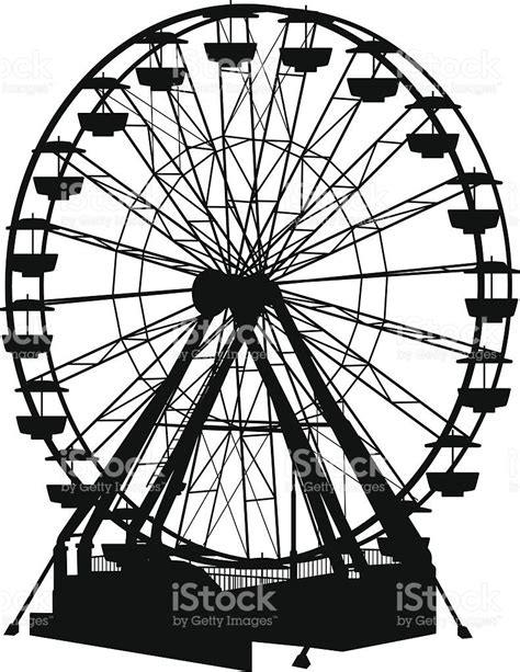 Detailed Ferris Wheel silhouette. | Ferris wheel, City outline, Vector art