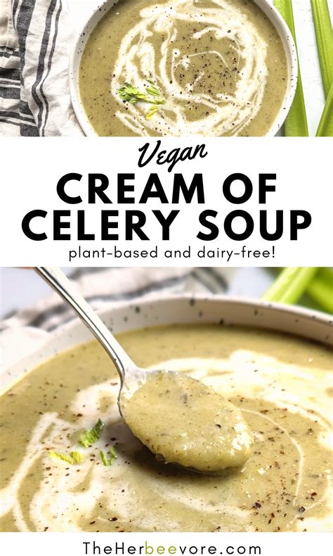 Creamy Vegan Celery Soup Recipe (Dairy Free) - The Herbeevore