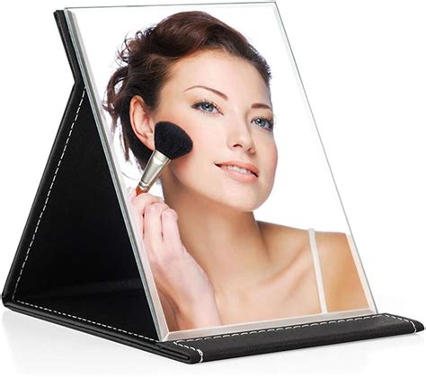 Amazon.com: NAYSAYE Travel Folding Portable Mirror -Small Desk Table Makeup Mirror Stand,Desktop ...