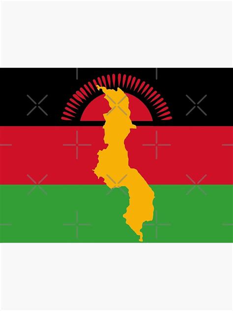 "Malawi Flag With Map of Malawi" Framed Art Print by Havocgirl | Redbubble