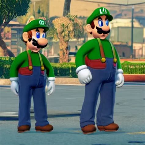 Mario and Luigi as gangster in GTA 5 unreal engine 5 | Stable Diffusion | OpenArt