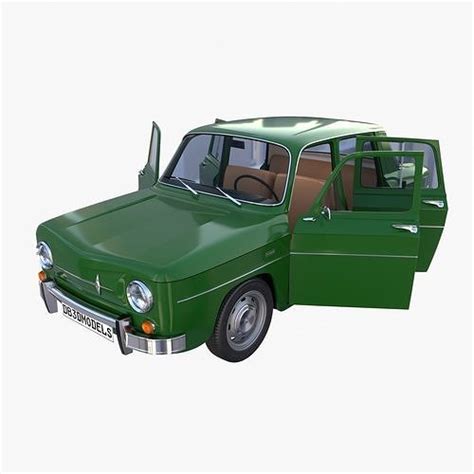 Renault 8 with interior Green 3D model | CGTrader