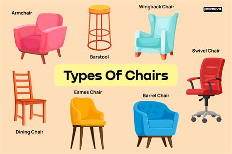 Vocabulary For Types Of Chairs And Their Styles