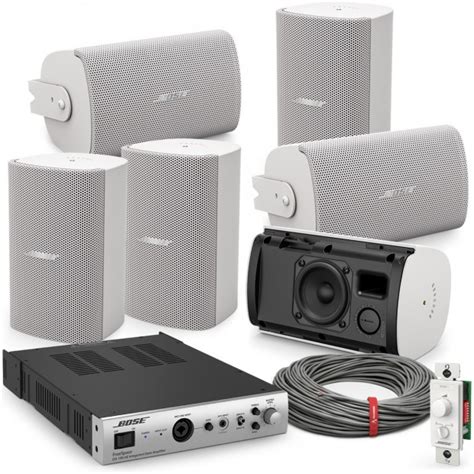 Office Sound System with 6 Bose FreeSpace FS2SE Wall Mount Speakers and ...