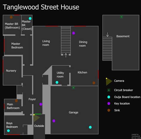 Phasmophobia Maps (with Room Names, Locations) | House map, Jail cell, Map