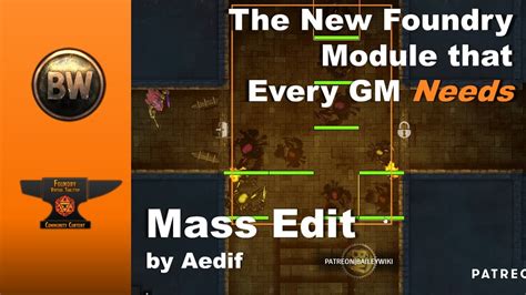 Foundry VTT Module Tutorial: Mass Edit by Aedif - YouTube