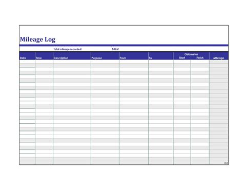 31 Printable Mileage Log Templates (Free) ᐅ TemplateLab