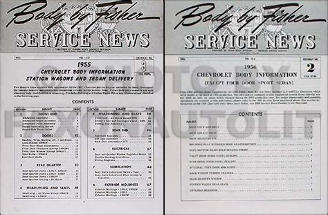 1956 Chevrolet Nomad Sedan Delivery Wagon Body Manual Reprint Chevy