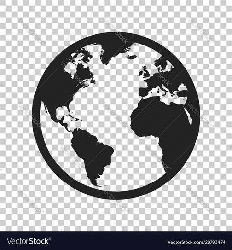 Globe world map icon round earth flat planet Vector Image