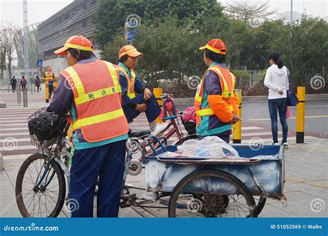 Shenzhen, China: Female Sanitation Workers Editorial Stock Image ...