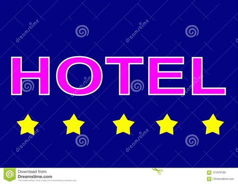 Illustration Sign Logo Five Star Hotel On Blue Background Stock ...