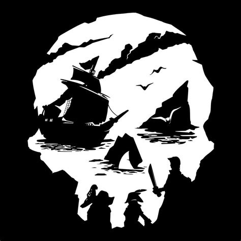 The Game Sea of Thieves logo hiding a full scene in the skull - AdPorn