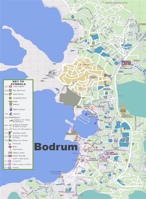 Bodrum sightseeing map - Ontheworldmap.com