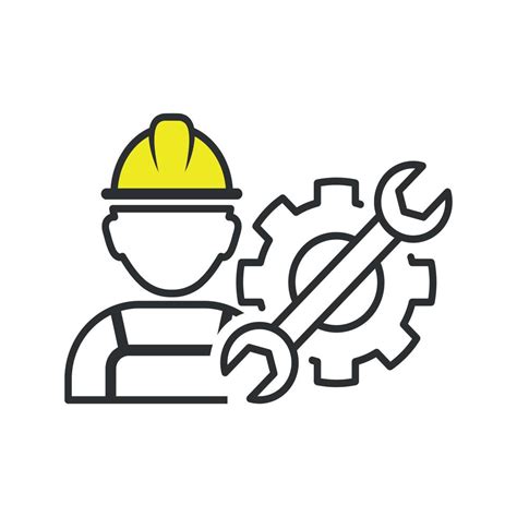 icono de técnico con diseño de silueta simple, vector de icono de reparador 8134793 Vector en ...