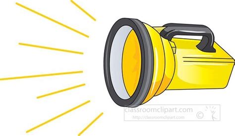 Camping Clipart-flash light yellow