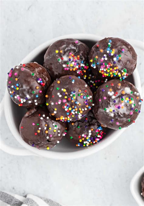 Chocolate Glazed Donut Holes - Shugary Sweets