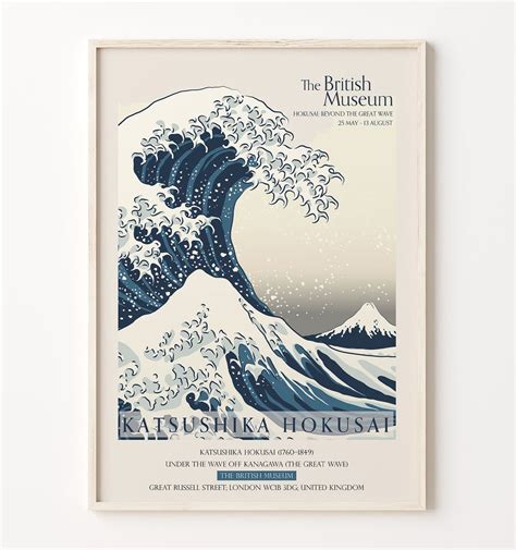 Large Size Hokusai the Great Wave Print Modern Exhibition | Etsy