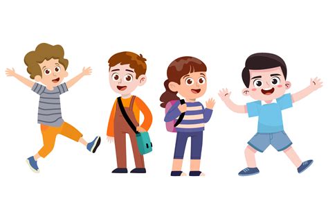 Family Illustration Cute 4 Kids Graphic by PiGeometric · Creative Fabrica