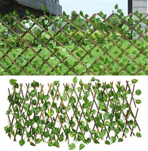 Buy Expanding Trellis Fence with Artificial Green Leaf, Retractable ...