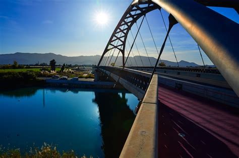 Premium Photo | Cullera bridge over xuquer jucar river of valencia