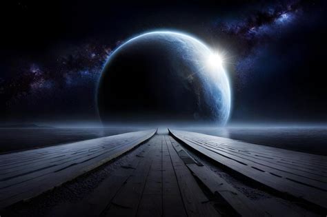 Premium AI Image | Earth in the night sky