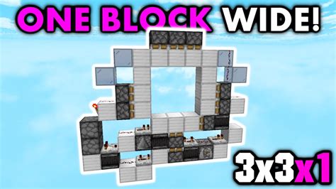 1 WIDE 3x3 PISTON DOOR Minecraft Bedrock [Tutorial] 1.19+ (English ...