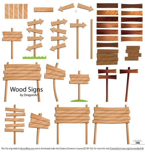 Wood Signs Vector Set