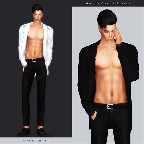 Open Shirt | Sims 4 male clothes, Sims 4 clothing, Sims 4 mods clothes