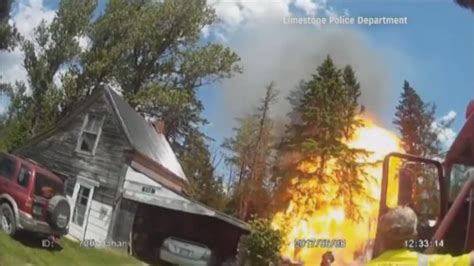 Caught on video: Firefighter injured after propane tank explosion