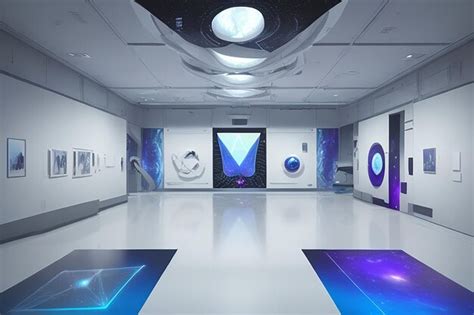 Premium AI Image | Futuristic Quantum Space Art Gallery Lab