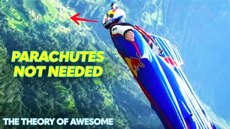 Landing A Wingsuit Without A Parachute | Theory Of Awesome - YouTube