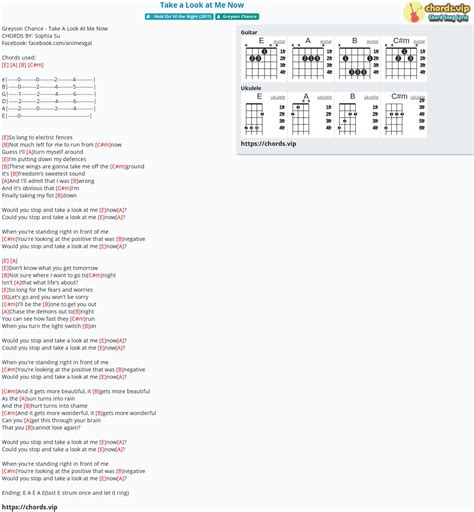 Chord: Take a Look at Me Now - tab, song lyric, sheet, guitar, ukulele | chords.vip