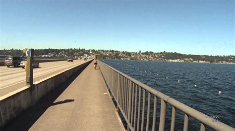 Riding I-90 Floating Bridge, Mercer Island to Seattle WA USA - YouTube