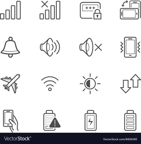 Notification icons for mobile phone Royalty Free Vector