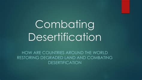 Desertification strategies