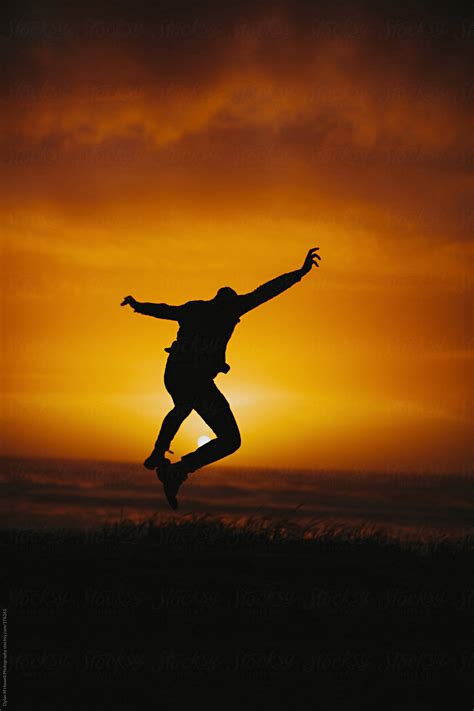 "Man Jumping Silhouette At Sunset" by Stocksy Contributor "Dylan M ...