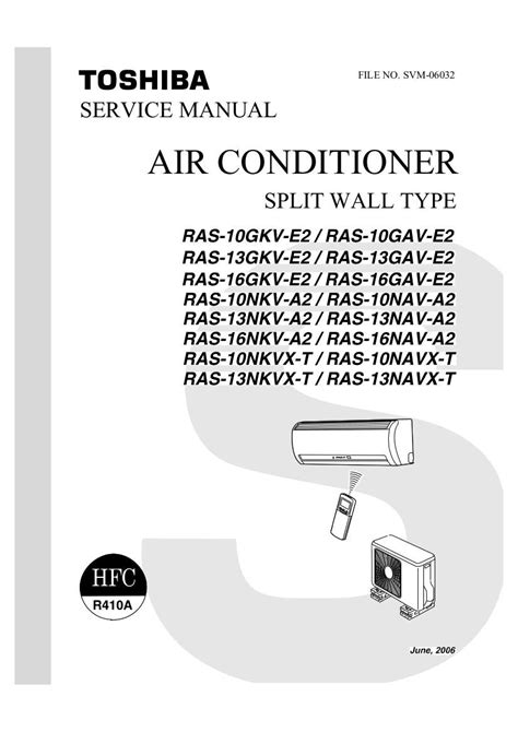 Toshiba Air Conditioner Service Manual Model RAS-10GKV-E2