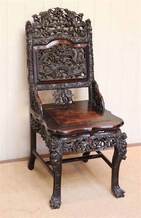 Intricately Carved Chinese Hardwood Chair | Antique chinese furniture, Antique chairs, Chinese ...