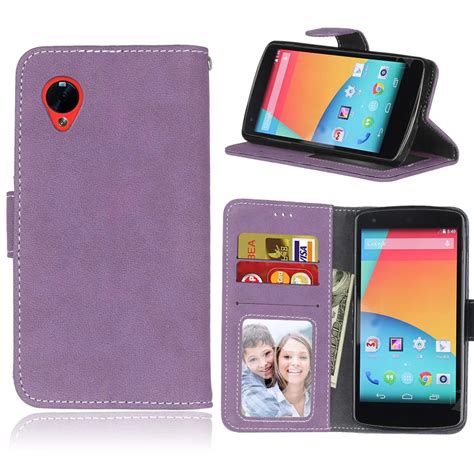 Fashion Luxury PU Leather Wallet Cell Phone Cases Cover For LG Google Nexus 5 Case Shell Frosted ...