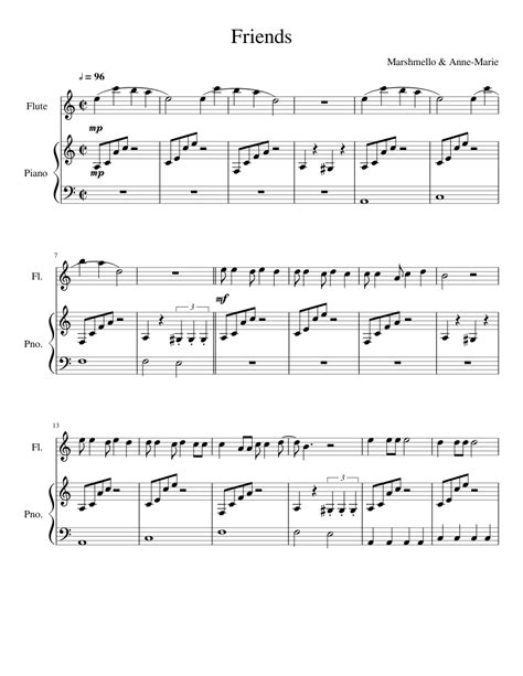 Friends Sheet music for Flute, Piano | Download free in PDF or MIDI ...