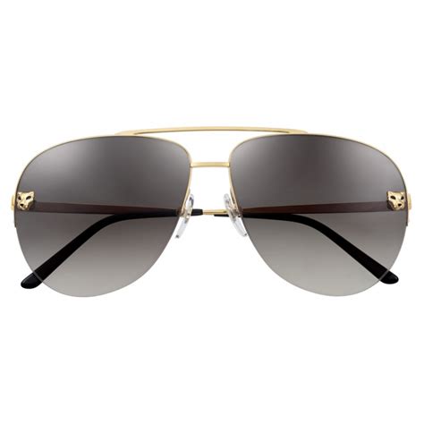 Cartier - Aviator - Metal, Shiny Gold Finish, Gray Lenses - Panthère de Cartier - Sunglasses ...