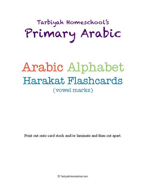 Arabic Alphabet Harakat Flashcards