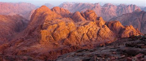 Sinai Mountains View From Mt Moses to the Mountains of Southern Sinai Peninsula, Egypt Sinai ...