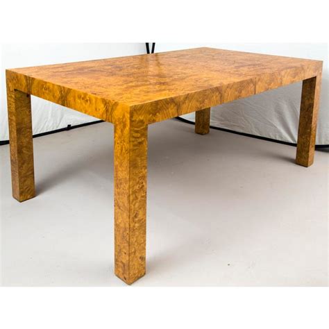 1960s Milo Baughman Burl Wood Dining Table With Two Leaves | Chairish