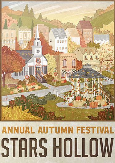 Stars Hollow "Autumn Festival" Travel Poster - Inspired by Gilmore ...